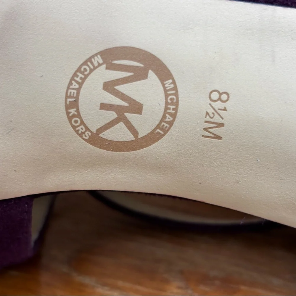 Michael Michael Kors Women’s 8.5 Chantelle Heel Stiletto Purple Velour Sandals - Picture 12 of 12